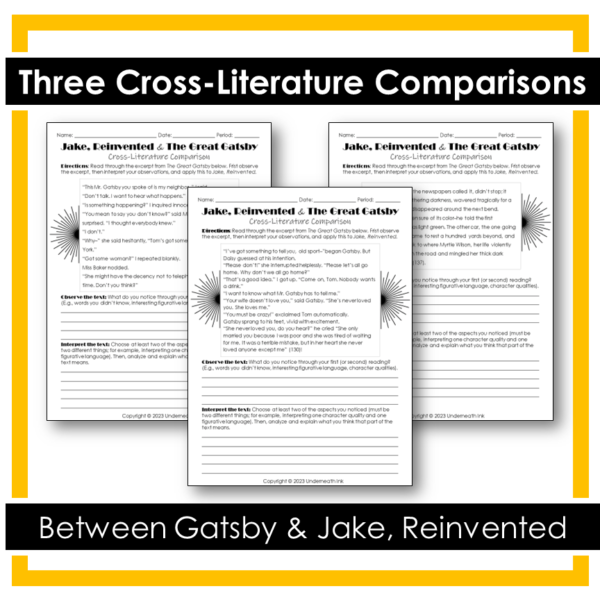 Jake, Reinvented Novel Study Unit - Analyze Theme, Characters, and Gatsby - Image 4